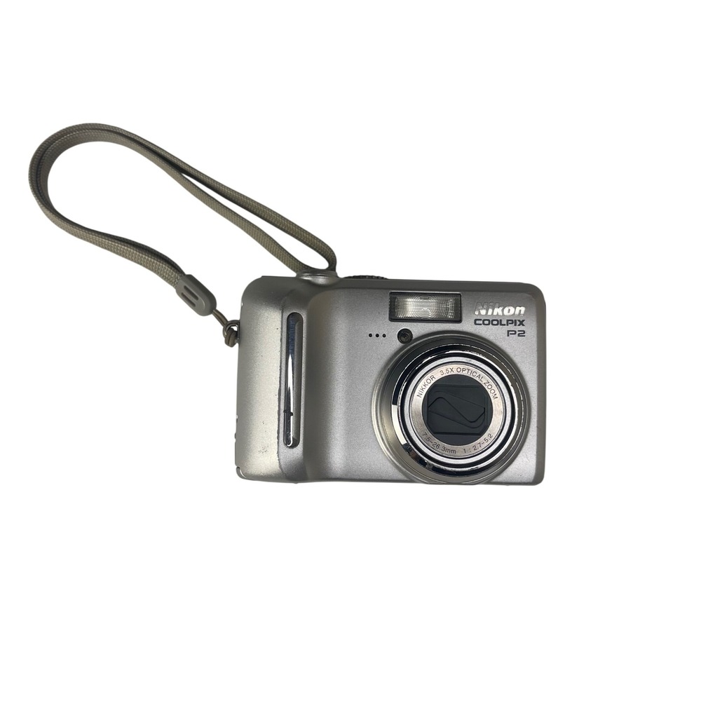 Nikon Coolpix P2 Digital Camera‎ Silver Untested For Parts ONLY